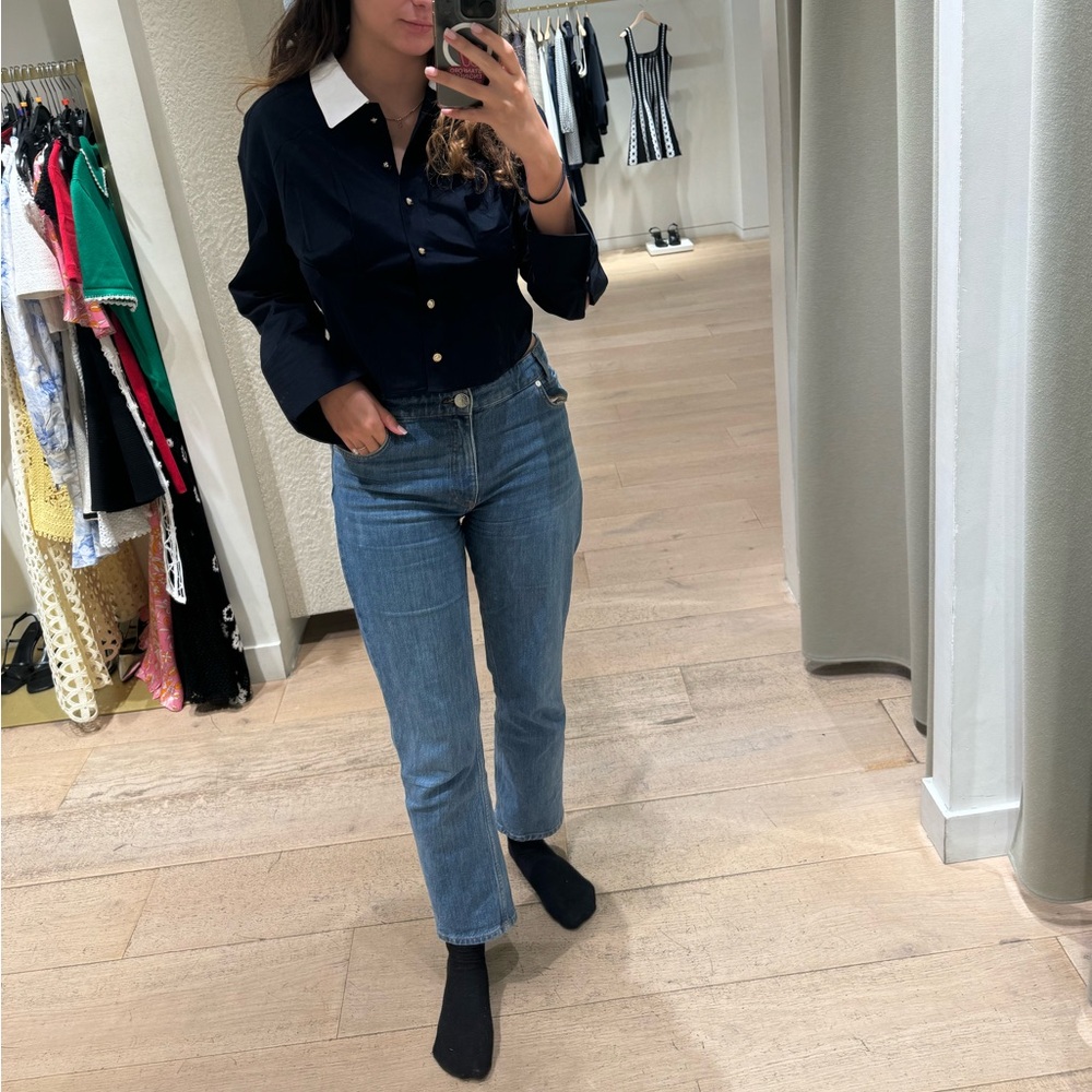 Sandro Blue Straight Leg Jeans Timeless Style